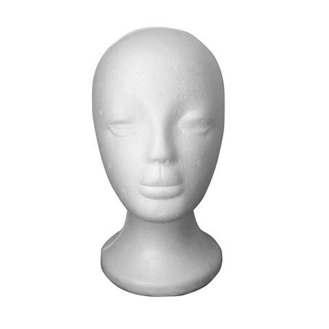 4Pcs New White Female Foam Mannequin Head 26cm High - Click Image to Close