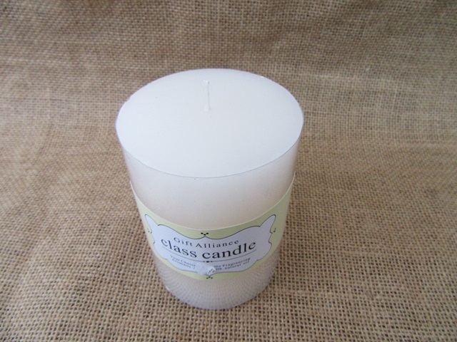 1X White Scented Cylinder Shape Candle 100mm High 1X White Scented Cylinder Shape Candle 100mm High