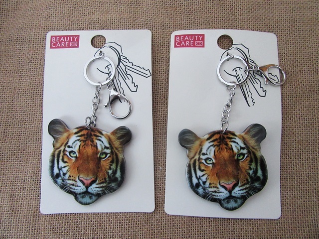 12Pcs Animal Tiger Head Shape Keyring Key Ring 12Pcs Animal Tiger Head Shape Keyring Key Ring