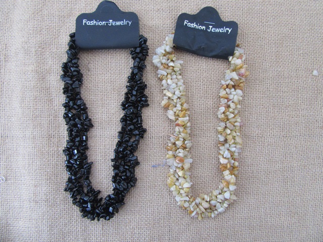 6Pcs Genstone Chips Necklace 48cm Long Assorted 6Pcs Genstone Chips Necklace 48cm Long Assorted