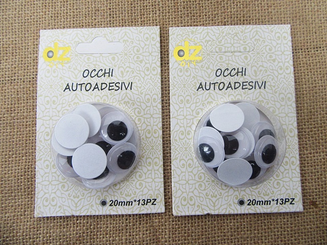 12Sheets Adhensive Googly Eyes Movable Eyes Craft Accessory Mixe - Click Image to Close