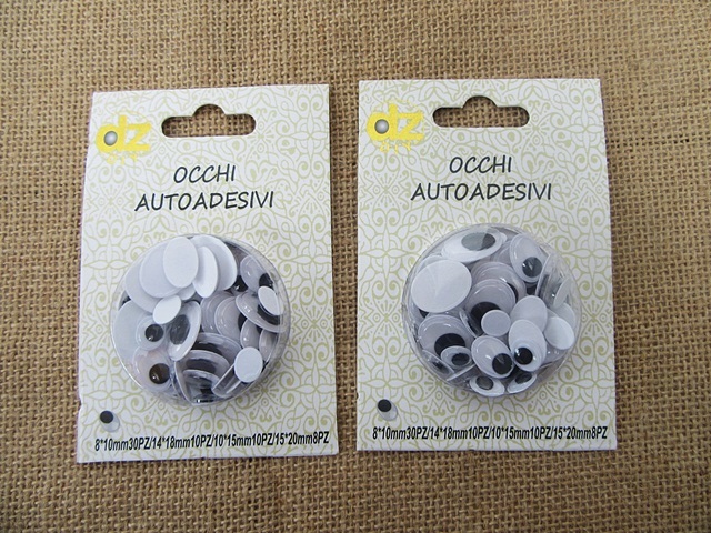 12Sheets Adhensive Googly Eyes Movable Eyes Craft Accessory - Click Image to Close