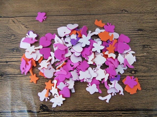 6packs x 300pcs Butterfly Heart Foam Stickers Foam Paster