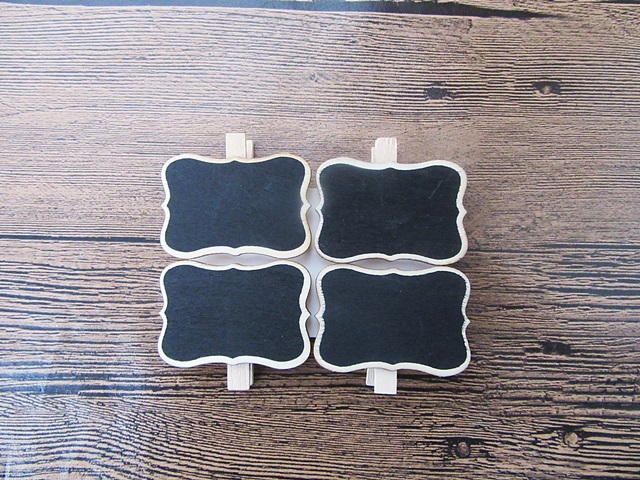 22Pkts X 4Pcs Blackboard Chalkboard Tag Clothes Pins - Click Image to Close