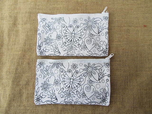 12Pcs Butterfly Printed Pencil Case Zipper Bag Pouch Purse 12Pcs Butterfly Printed Pencil Case Zipper Bag Pouch Purse