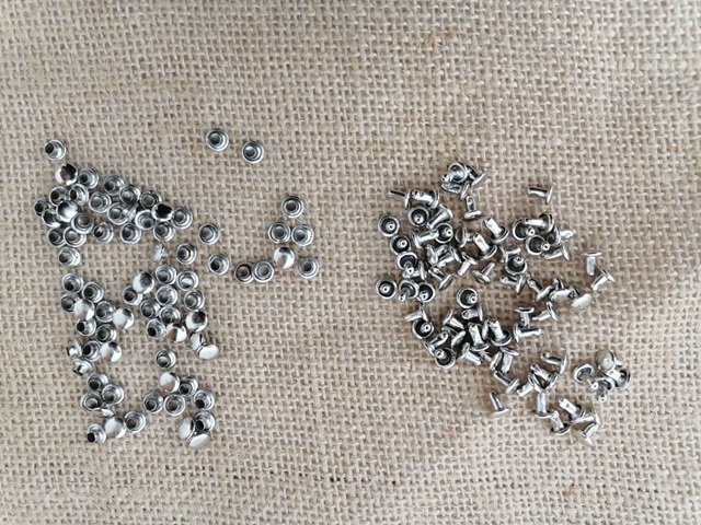 1000Set 6mm Flat Round Double Rivets Cap Studs Spots Punk