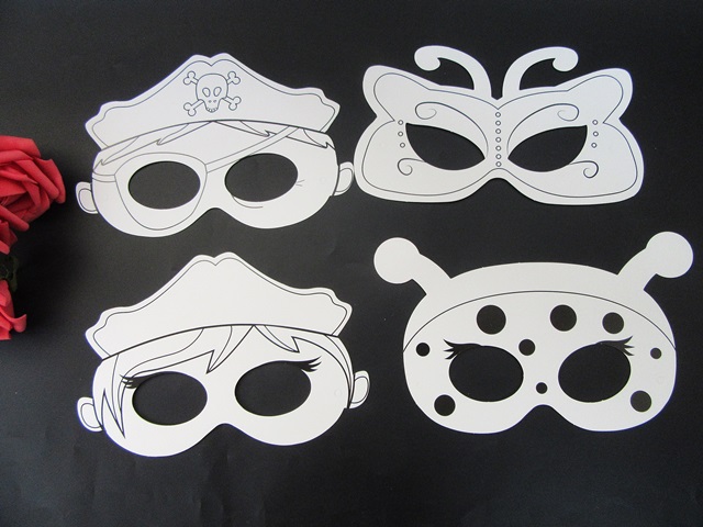10Pkts X 12Pcs Plain White Paper Mask Opera Party Costume - Click Image to Close