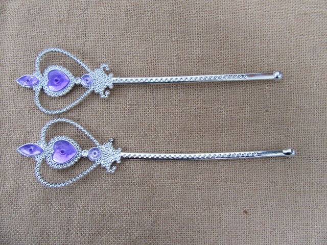 12Pcs Purple Heart Fairy Wand Magic Stick Girl Party Princess Fa
