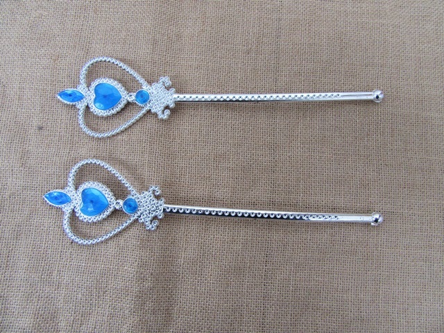 12Pcs Blue Heart Fairy Wand Magic Stick Girl Party Princess Favo