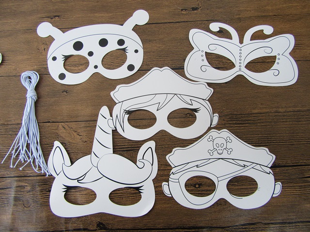 24Pkts X 12Pcs Plain White Paper Mask Opera Party Costume - Click Image to Close