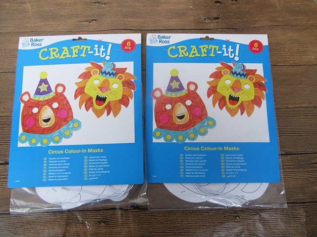 4Pkts X 6Pcs DIY Plain White Paper Drawing Masks Assorted