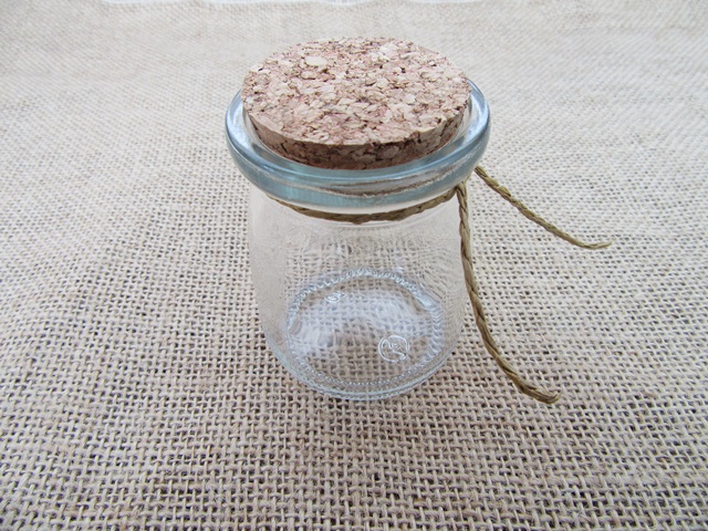 34Pcs Glass Storage/Display Bottle/Jar with Cork 75x50mm - Click Image to Close