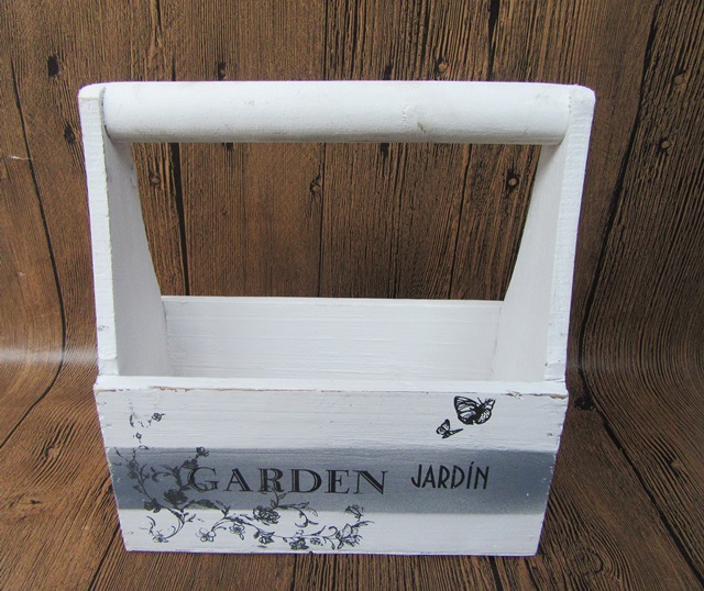 1Set White Shabby 3IN1 Wooden Plant Pot Flower Basket - Click Image to Close