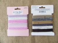6Sheets x 12Pcs Simple Elastic Hair Ties Bands Ponytail Holder