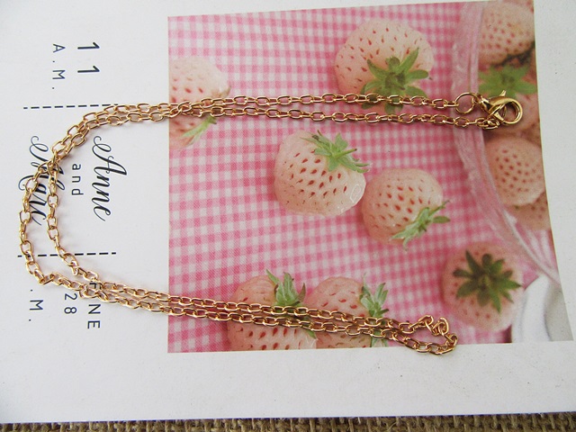 12Pcs Golden Metal Linked Finished Chain with Clasp for Necklace