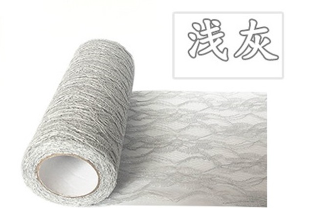 4Roll X 10Yds Grey Lace Tulle Roll Spool DIY Wedding - Click Image to Close