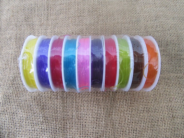 10Rolls x 10M Stretch Elastic Beading Wire Jewelry Supply 0.8mm - Click Image to Close