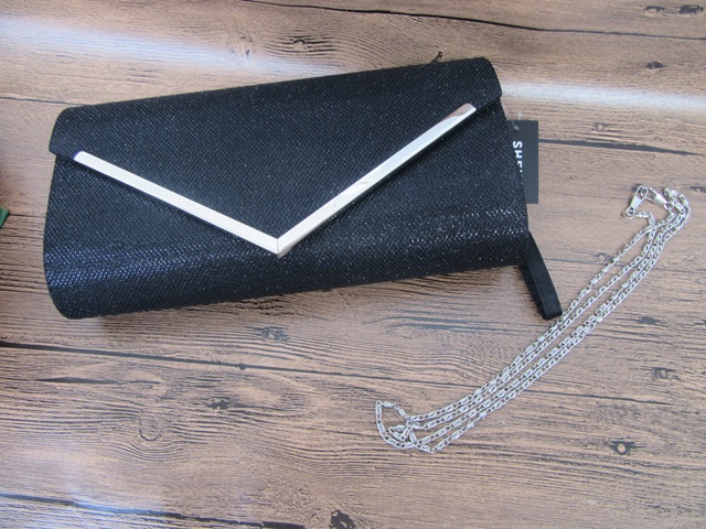 1X Black Shinny Evening Shoulder Bag Envelope Handbag Clutch Bag - Click Image to Close