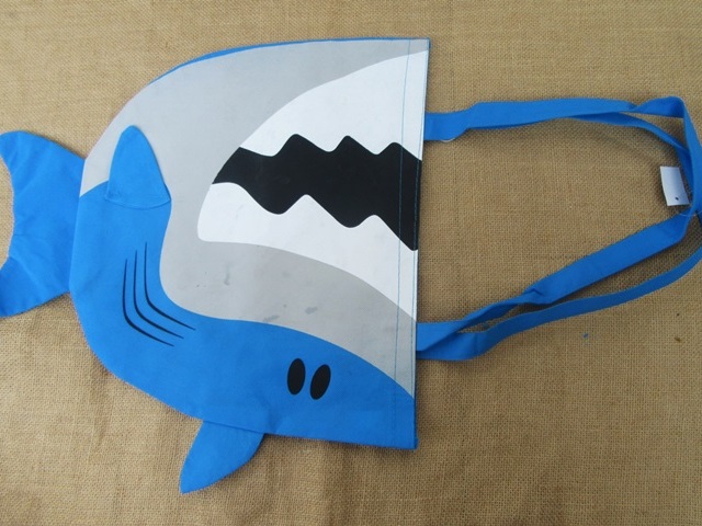 (image for) 10Pcs Funny Shark Design Non-woven Reussable Shopping Tote Bag
