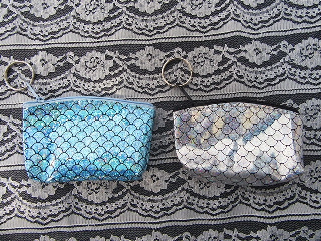 12Pcs Mermaid Scales Vintage Pouch Bag Coin Purse Wallet Mixed - Click Image to Close