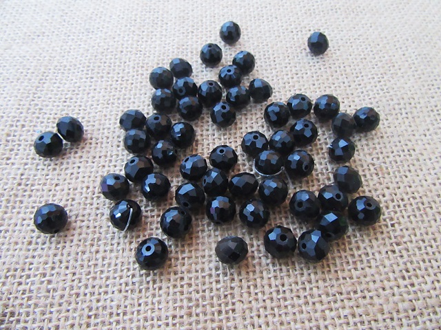 420Pcs New Glass Facted Beads 10mm - Black - Click Image to Close