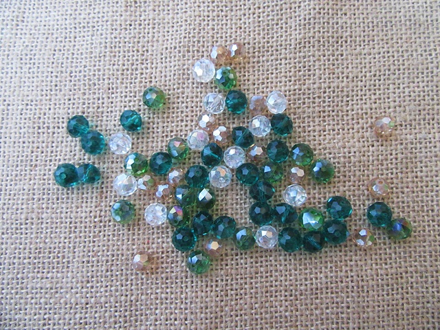 450Gram New Glass Facted Beads 8/10mm - Mixed Color - Click Image to Close