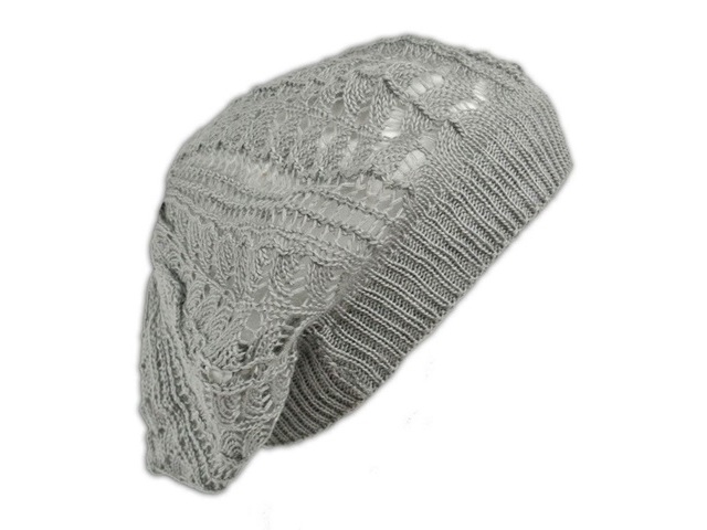 1X Crochet Knit French Beret Beanie Hat - Khaki Color 1X Crochet Knit French Beret Beanie Hat - Khaki Color