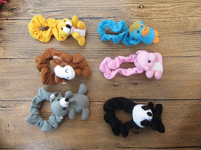 24Pcs Cute Hair Elastic Hairband Scrunchies With Animal On 24Pcs Cute Hair Elastic Hairband Scrunchies With Animal On