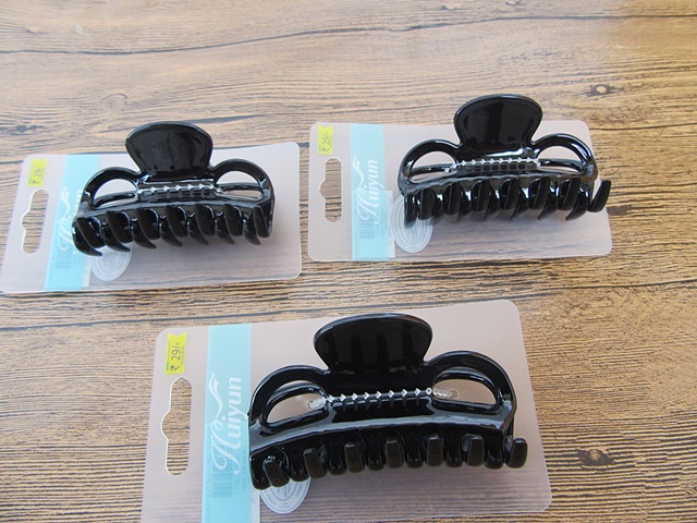 12Pcs New Claw Hair Clips Hair Clamp - Black Color - Click Image to Close