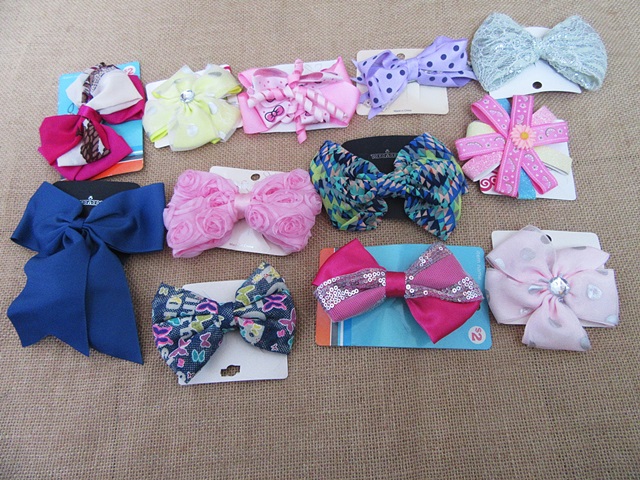 12pcs Hair Clip Hairpins Bow Hair Ornaments Assorted - Click Image to Close