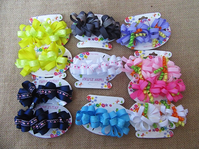 12sheet x 2pcs Hair Clip Hairpins Flower Hair Ornaments Mixed - Click Image to Close