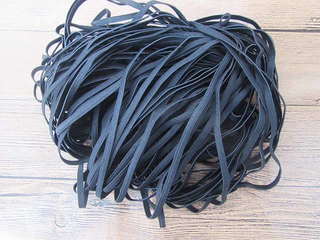 50Meters Thick Black Sewing Elastic 6mm - Click Image to Close