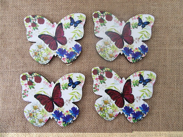 12Pcs Decorative Butterfly Shape Kitchenware MDF Coaster - Click Image to Close