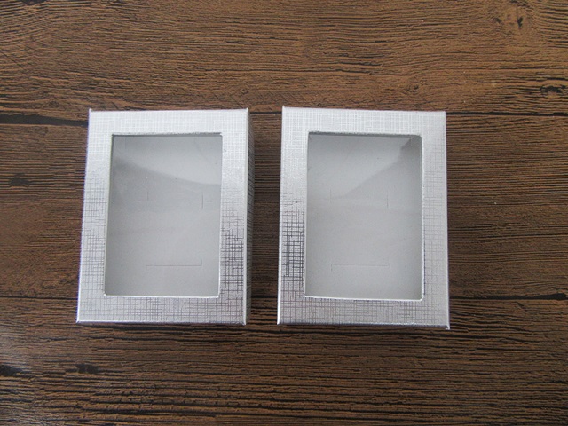 12 Silver Windowed Gift Case for Necklace Earring & Ring 9x7cm