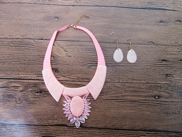 5Sets Girls Pink Collar Necklace with Matched Earring 5Sets Girls Pink Collar Necklace with Matched Earring
