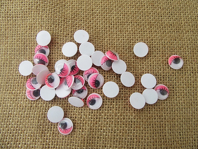 1000 Pink Self-Adhesive Joggle Eyes/Movable Eyes for Crafts 7mm