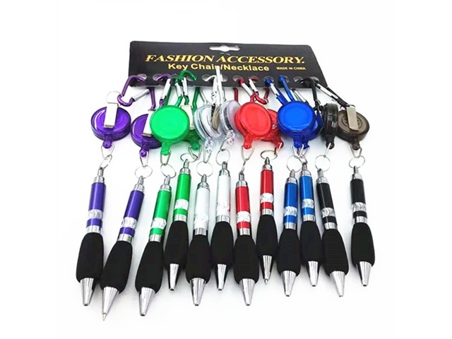 12 Carabiner Ball Point Pens w/Retractable String 12 Carabiner Ball Point Pens w/Retractable String