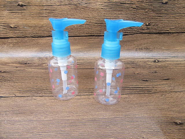12Pcs Barber Comestic Press Bottle 50ml Blue Lid - Click Image to Close