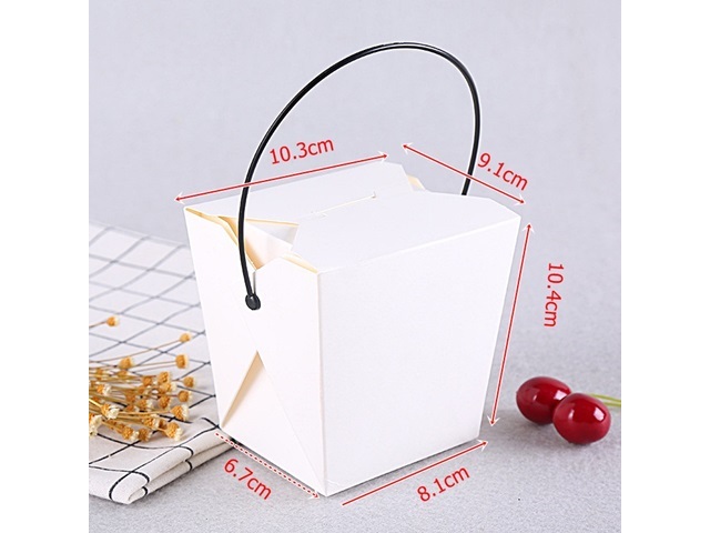 36X HQ White Noodle Box with Handle 780ml - Click Image to Close