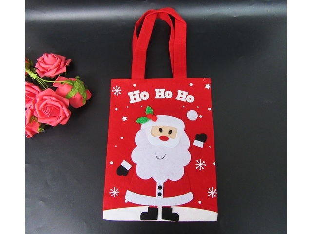 12Pcs Red Santa Claus Christmas Candy Bag Hand Bag Gift Bag