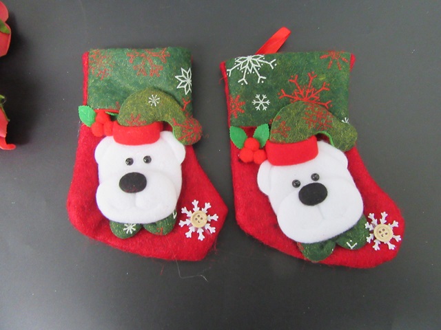 12Pcs Christmas Stocking Xmas Hanging Sock Gift Favor Bag - Click Image to Close