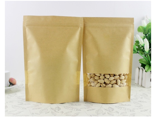 50Pcs Stand Up Kraft Resealable Ziplock Bag 30x20cm - Click Image to Close