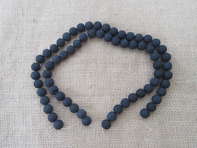 4String x 33Pcs Black Rock Stone for Craft Jewelry Making 4String x 33Pcs Black Rock Stone for Craft Jewelry Making