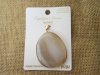 2Pcs Natural Agate Gemstone Charm Pendants with Golden Edge