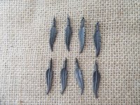 100Pcs Alloy Flat Feather Leaf Beads Charms Pendants Wholesale