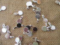 50Pcs New Sliver Plated Snap Bail Pendant Round Bail 18x10mm