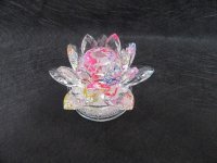 1X Bring Good Luck Stunning Colourful Crystal Lotus Flower Art D