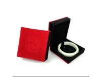 6Pcs Red & Black Velvet Jewelry Case For Bracelets Bangle 9cm Si