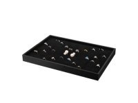 1X New Black Velvet Ring Display Cases Hold 100Rings