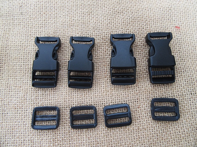 50Sets Black Side Release Buckles For 20mm Webbing - Click Image to Close